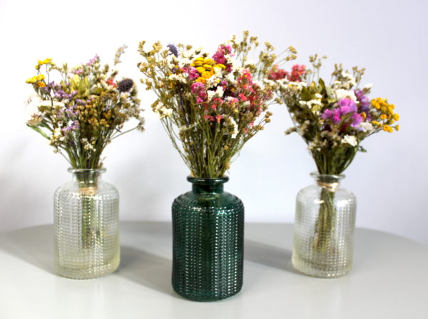 Trio minis vases et bouquets Ginger Flower